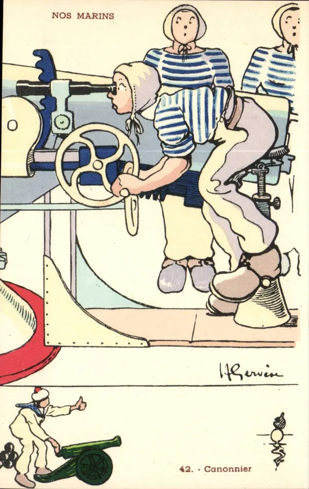 Unsere Seefahrer — Serie 42. Kanonier — H. Servien - Vorderseite