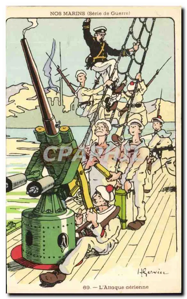 Unsere Matrosen (Kriegsserie) — Die Luftangriff — H. Herwice, n° 69 - Vorderseite