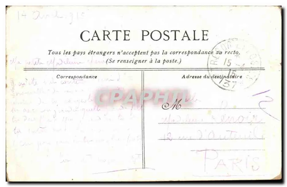 Einsamer Soldat — militärische Szene — Zeichnung von Wuc, signiert Guillame, Nr. 43 a - Rückseite