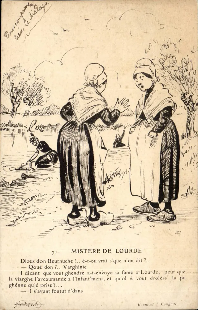 Mysterium von Lourde — Dialog zwischen zwei Frauen — Bounicol d'Cougnat, n°71 - Vorderseite