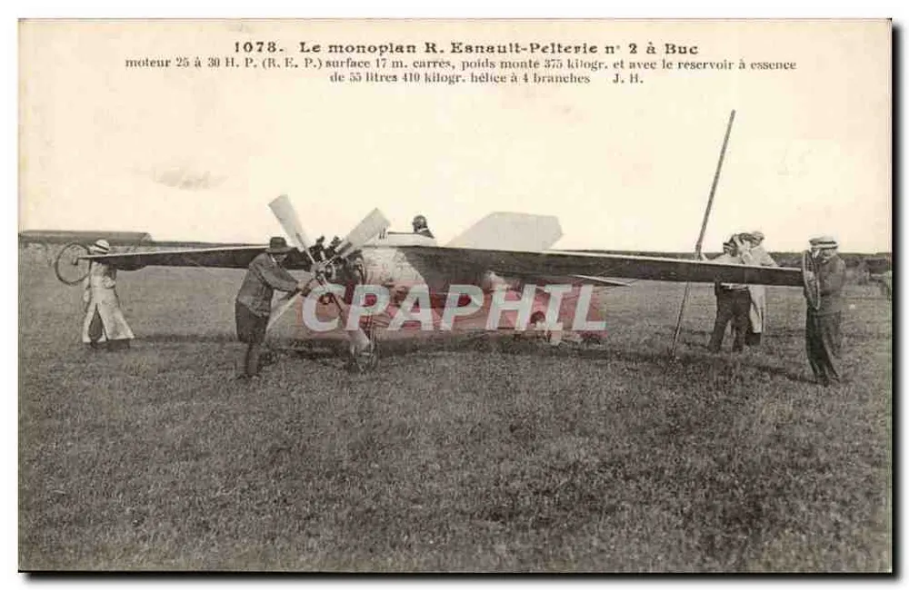 Monoplan R. Ensaullt-Pelterie n°2 en Buc — edición J. Hauser, París - Anverso