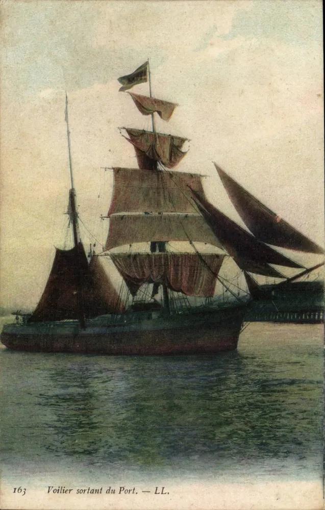 Embarcação saindo do Porto — LL. — n° 163 - Frente
