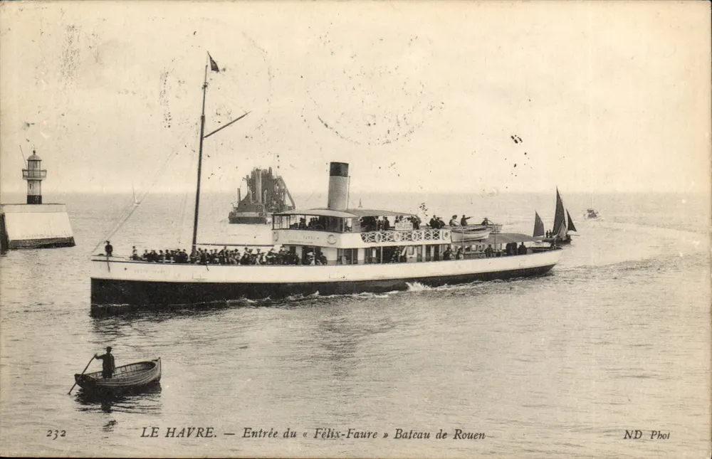 Le Havre — Einfahrt des Dampfers 'Félix-Faure' aus Rouen — ND Phot - Vorderseite
