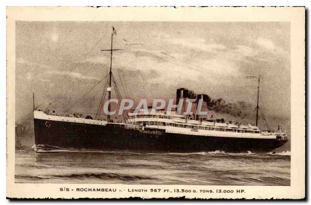 S/S ROCHAMBEAU — Navio da French Line — Edição Especial - Frente