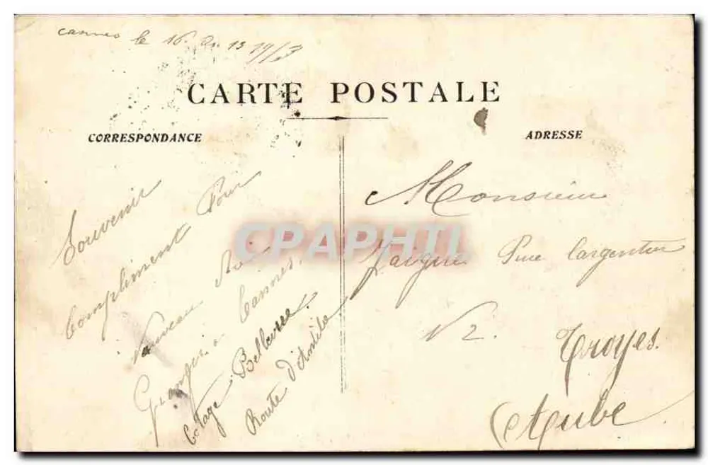 Cannes - Torpilleurs au mouillage — Photo Cauvin - Nice - Verso