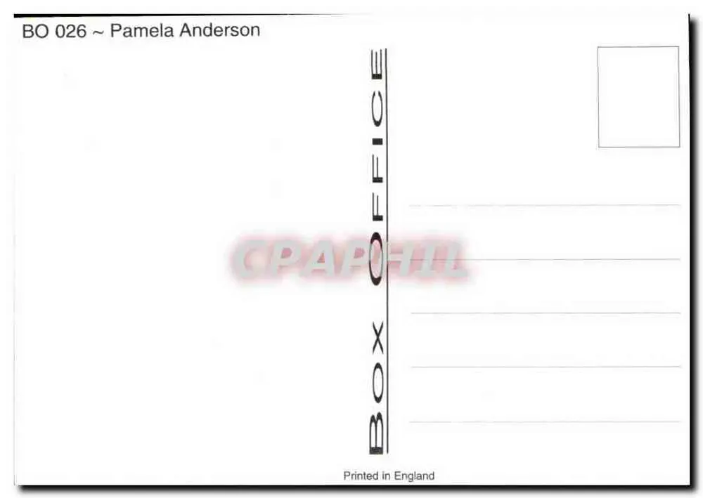 Pamela Anderson — Nacktfoto — Box Office, Serie BO 026 - Rückseite