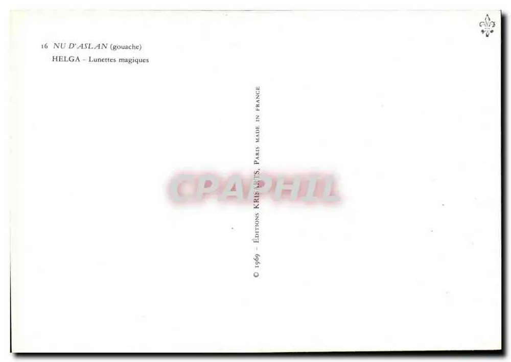 Nacktbild von Aslan — Zauberbrille — Éditions Kris Arts, Paris - Rückseite
