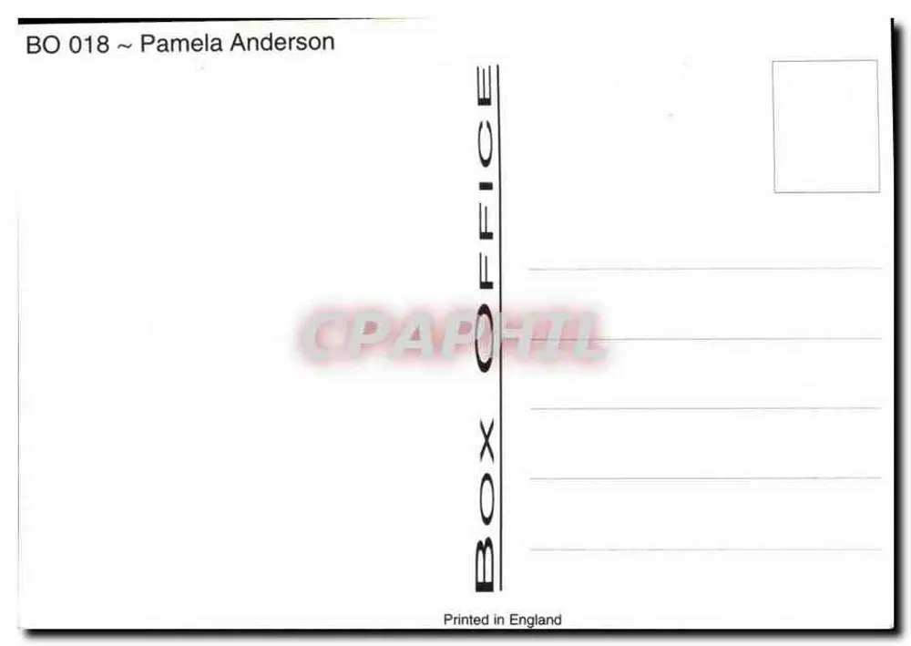 Pamela Anderson — Studiofoto in schwarzer Unterwäsche — Box Office - Rückseite