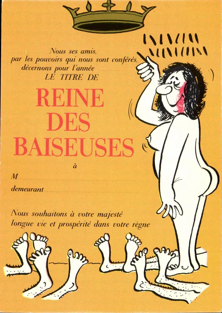 La Regina delle Baciatrici — titolo umoristico — Gruppo degli Umoristi della Stampa, 1972 - Recto