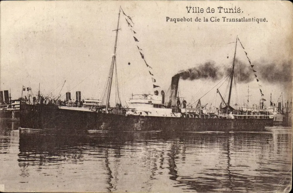 Stadt Tunis — Dampfer der Transatlantischen Gesellschaft — unbekannter Verlag, Seriennummer nicht sichtbar - Vorderseite