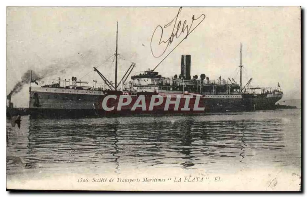 Schiff der Seefahrtsgesellschaft "LA PLATA" — Verlag EL. — Nr. 1806 - Vorderseite