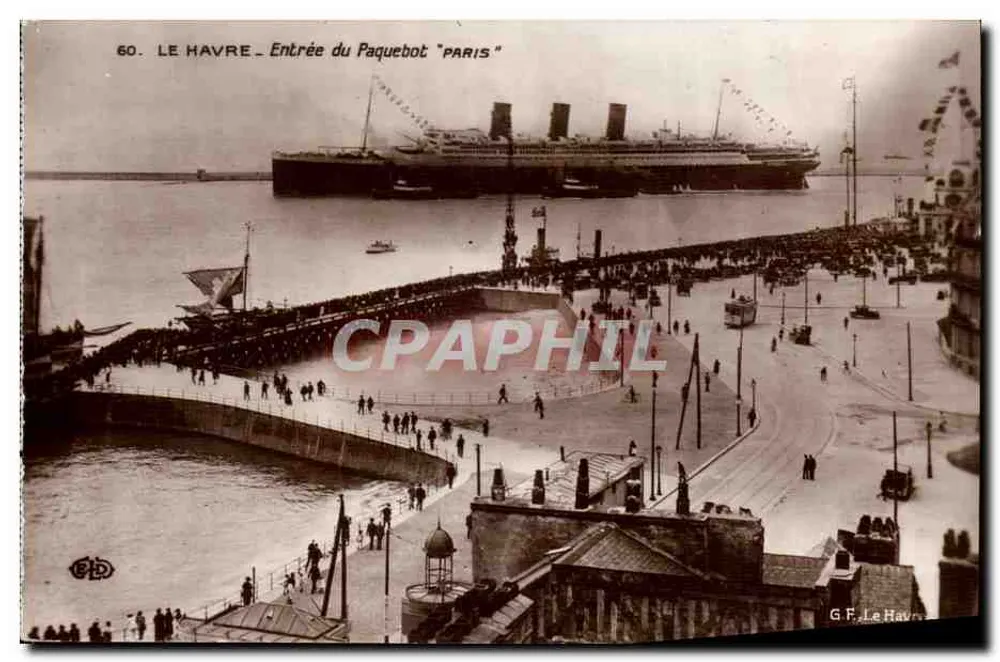 Le Havre — Entrada do navio de passageiros "Paris" — G. F. Le Havre - Frente