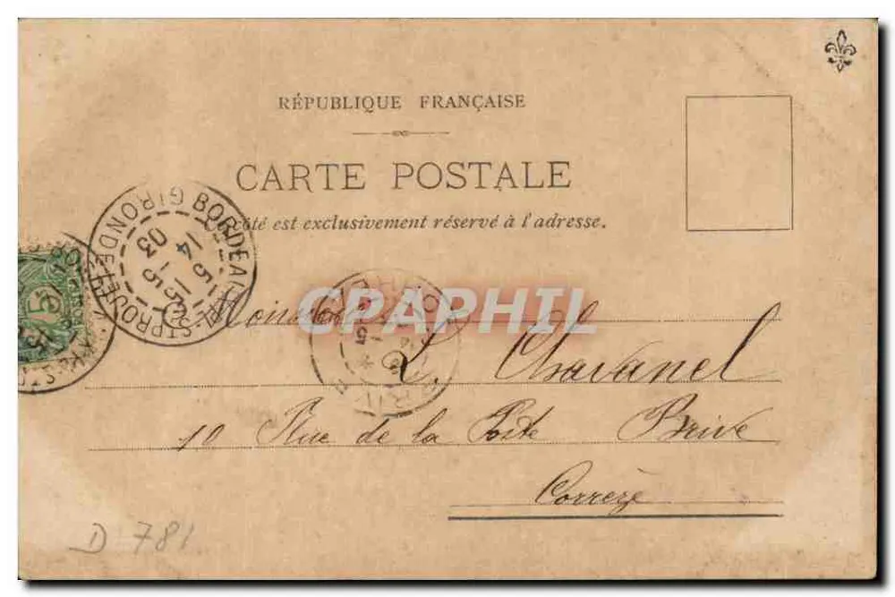Das "CHILI" vor dem Unglück — Sammlung G. GORCE, 23, chemin de la Taillade — Talence. - Rückseite