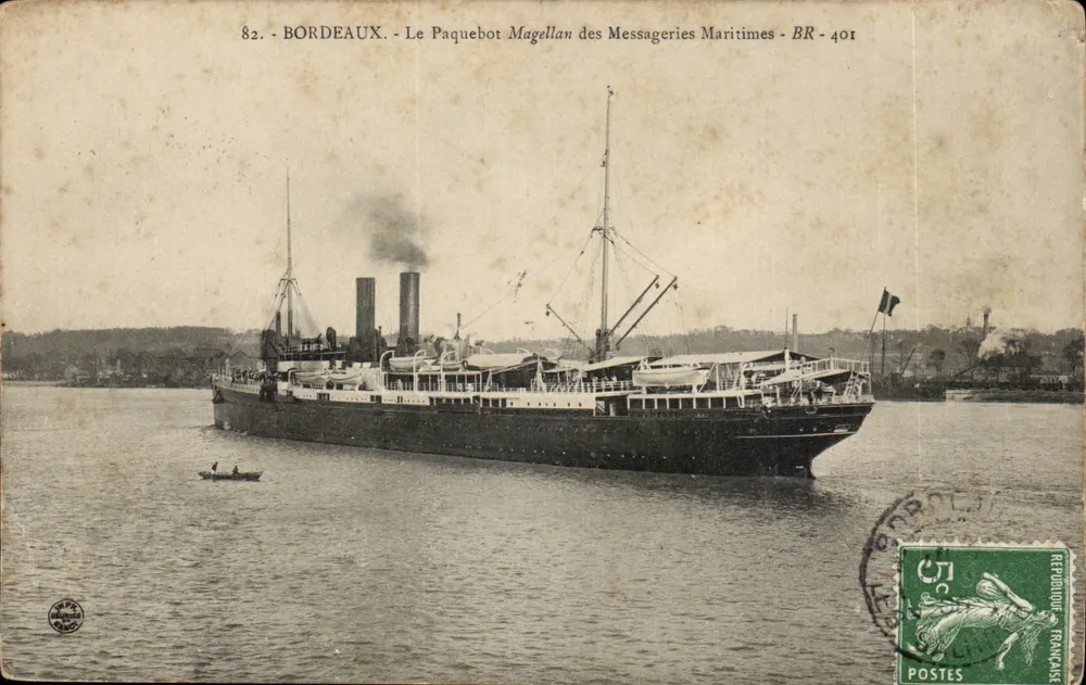 Bordeaux — Das Dampfschiff Magellan der Messageries Maritimes — BR-401 - Vorderseite