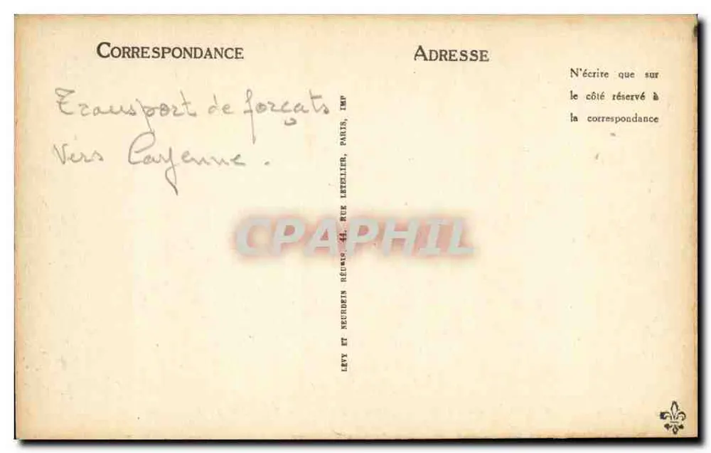 Dampfschiff "Gouverneur Général Laferrière" — Société Générale — LL n°176 - Rückseite