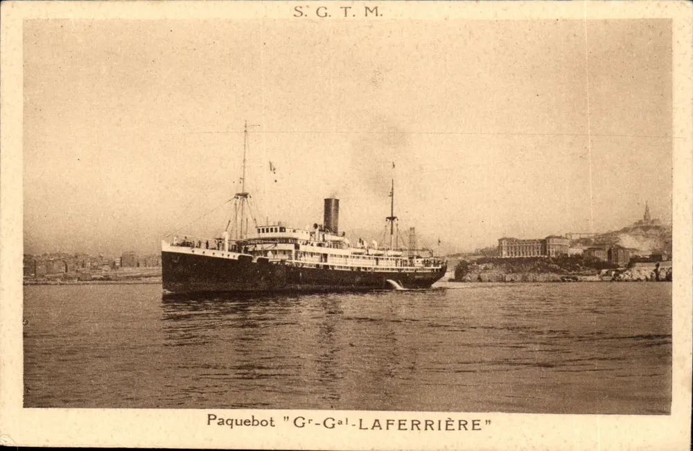 Paquebot "Gr-Gal-LAFERRIÈRE" — S.G.T.M. — Société Générale de Transports Maritimes à Vapeur - Anverso