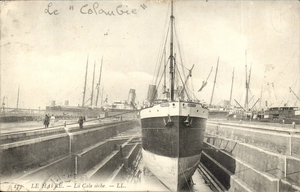 O "Colombien" — Le Havre — A Cale seca — LL - Frente