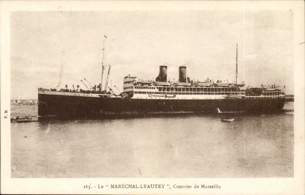 Le "MARÉCHAL-LYAUTEY", Korespondencja z Marsylu — P.M. nr 165 - Awers