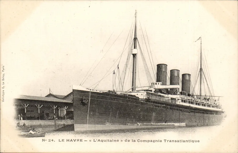 Le Havre — Die Aquiltaine der Transatlantischen Gesellschaft — Verlag Le Dolly, Paris, Nr. 24 - Vorderseite