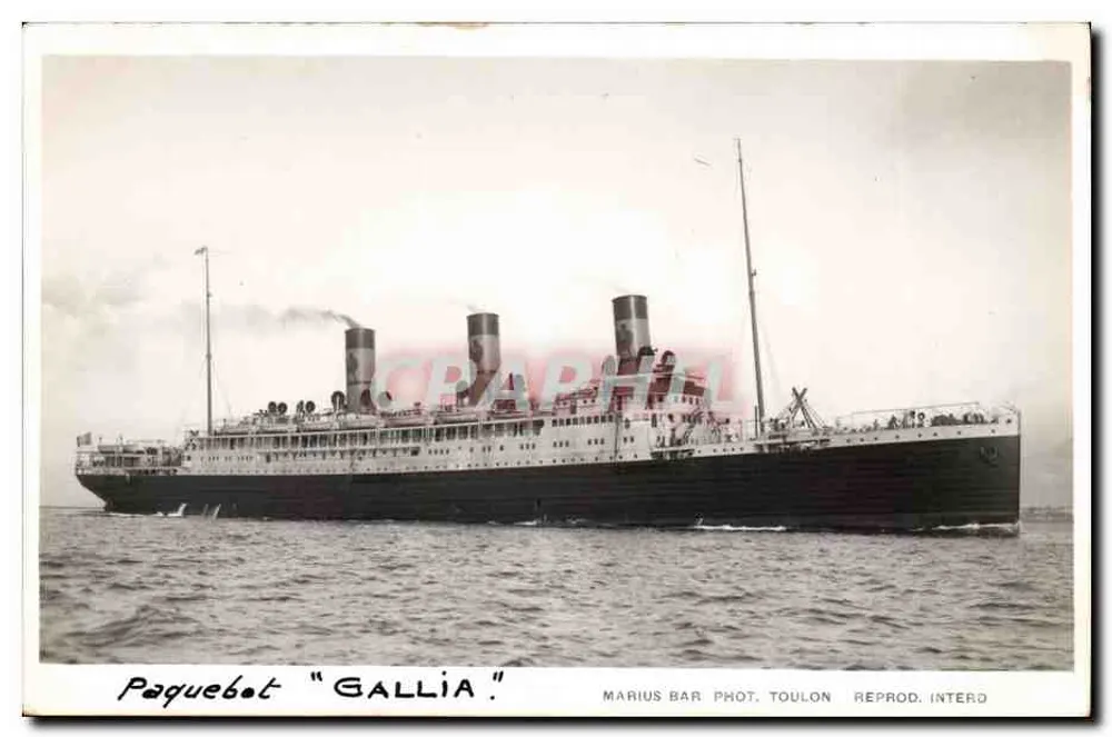 Paquebote "Gallia" — foto de navio — Marius Bar, Toulon - Frente