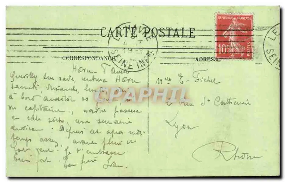 Le Havre — Segelschiff im Hafen — L'Illar - Rückseite