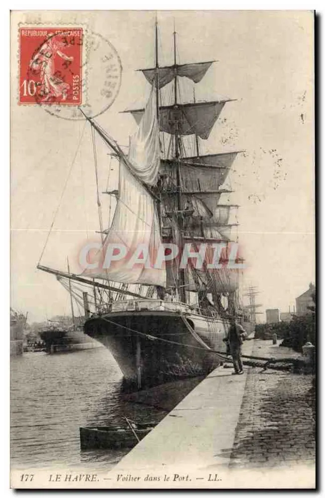 Le Havre — Segelschiff im Hafen — LL. - Vorderseite