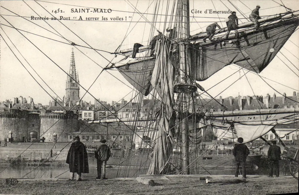 Saint-Malo — Rückkehr zum Hafen "Die Segel einholen!" — Verleger E.D. n°1452 - Vorderseite