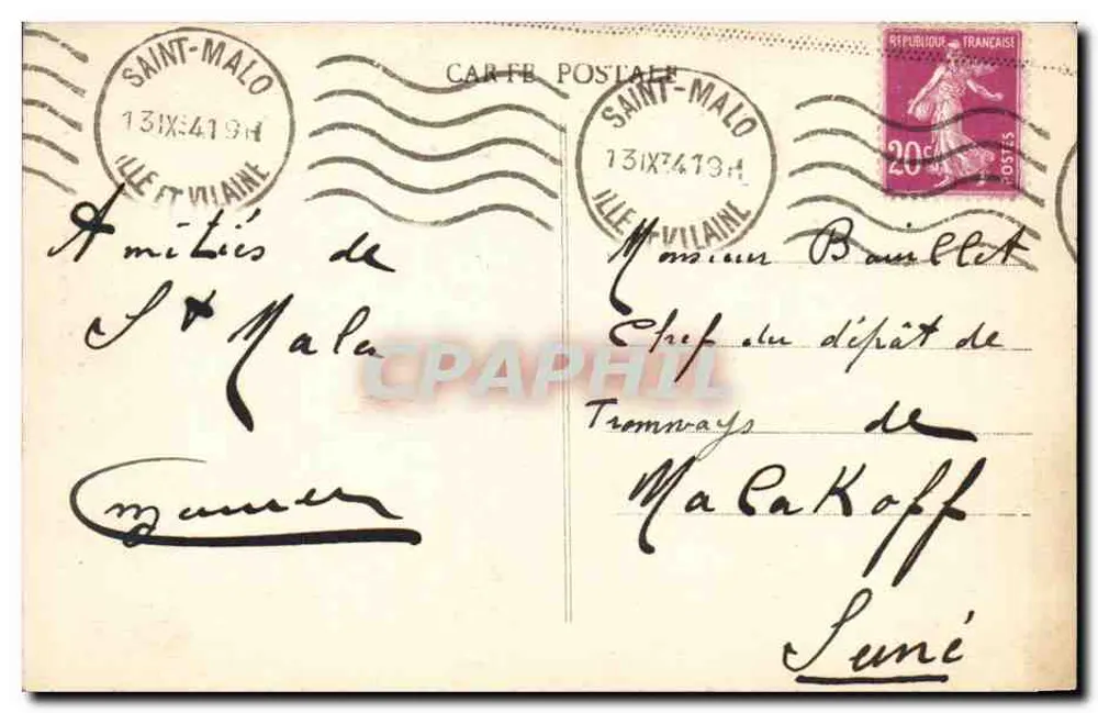 St-Malo (Bretagne) — Emerald Coast — Edition Maurice Guérin, n°20 - Rückseite