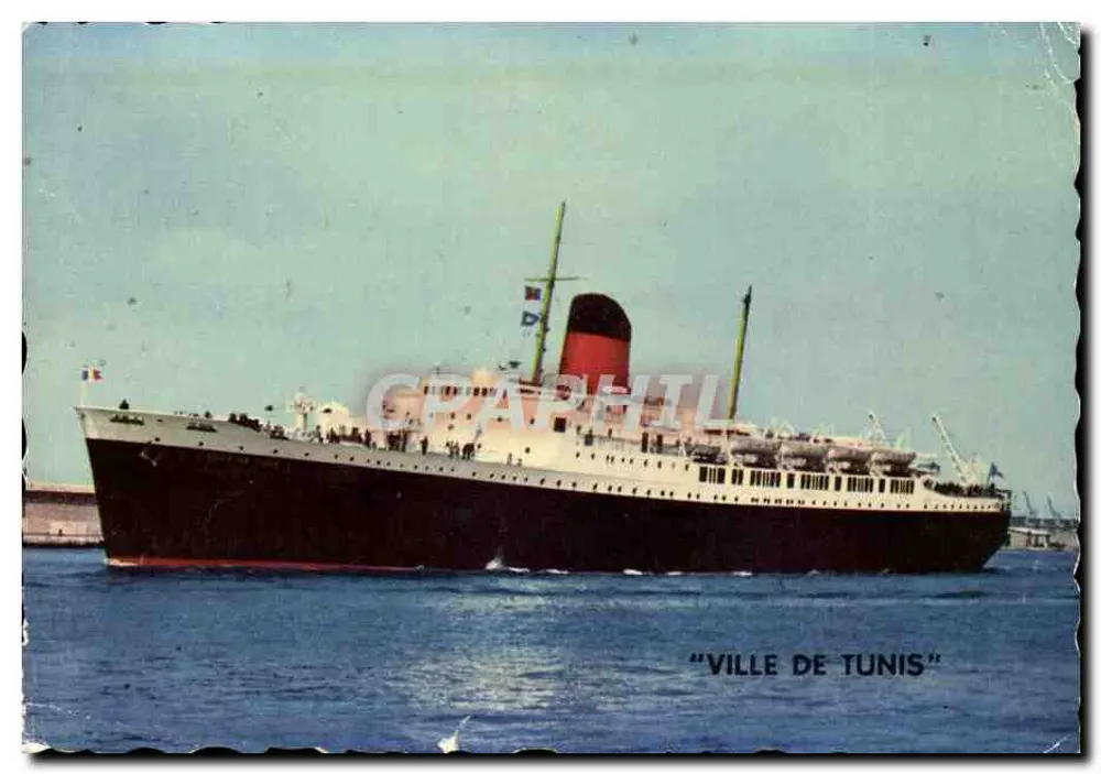 Paquebote "VILLE DE TUNIS" — Compagnie Générale Transatlantique - Frente