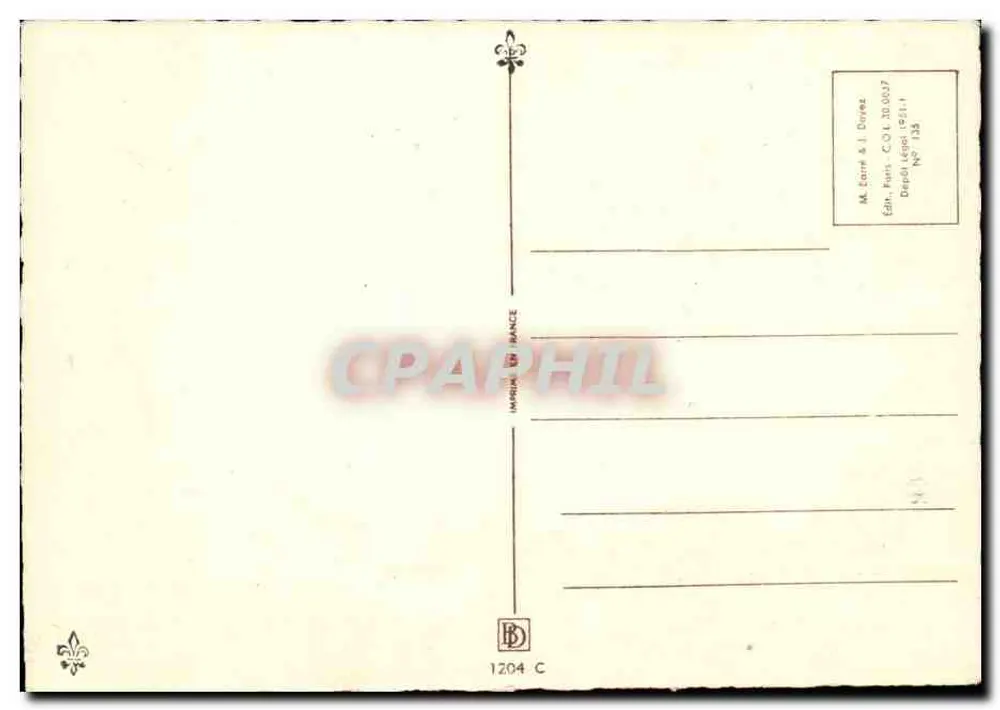 Navio a vela — ilustração marítima — editor M. Carr & J. Duvrez, n° 1204 C - Verso