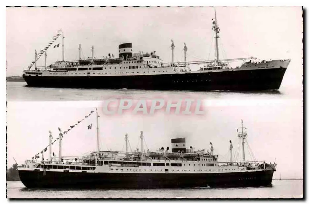 Der Dampfer "Claude Bernard" — Compagnie des Chargeurs Réunis — Édition Bloc Frères, Bordeaux - Vorderseite