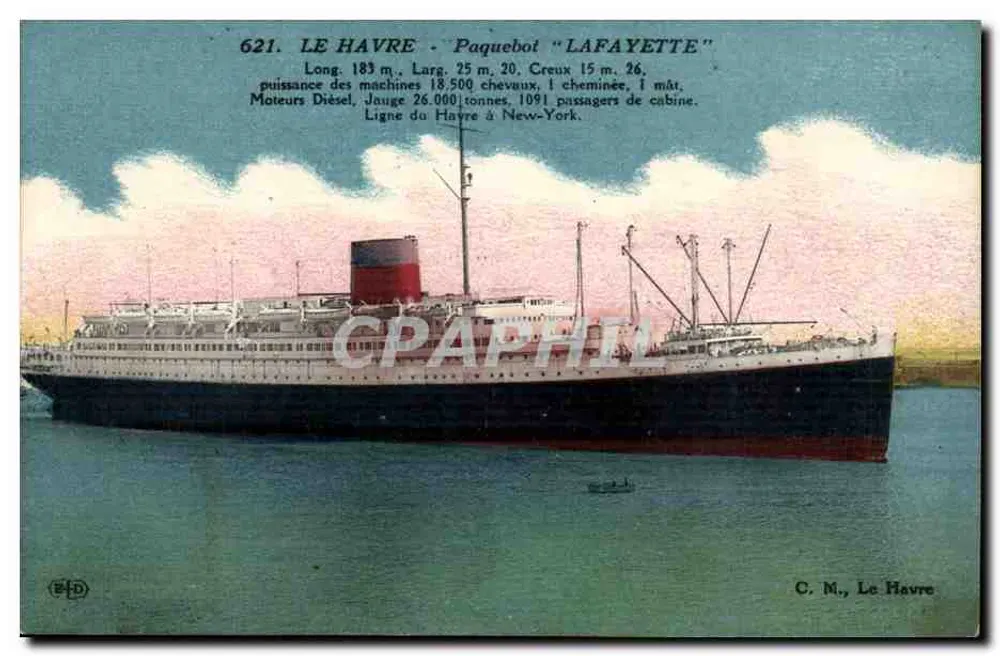 Le Havre - Navio de passageiros "LAFAYETTE" — C. M., Le Havre - Frente