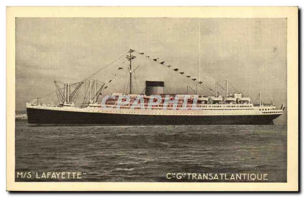 M/S "LAFAYETTE" — C.G. TRANSATLANTIQUE — carta postal - Frente