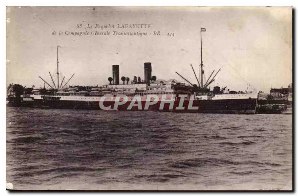 Der Dampfer LAFAYETTE — Compagnie Générale Transatlantique — BR-444 - Vorderseite