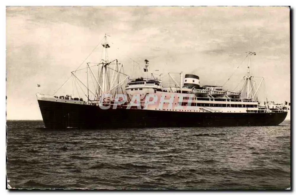 Dampfer BRAZZA — Compagnie Maritime des Chargeurs Réunis — Photo Véritable - Vorderseite