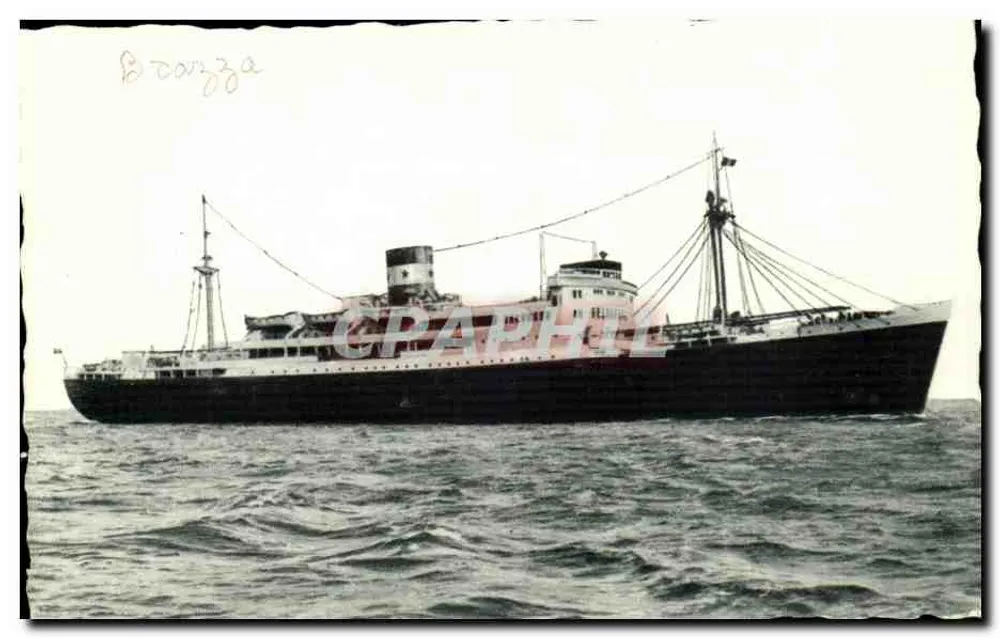Dampfschiff "Brazza" — Compagnie Maritime des Chargeurs Réunis — Ansichtskarte - Vorderseite