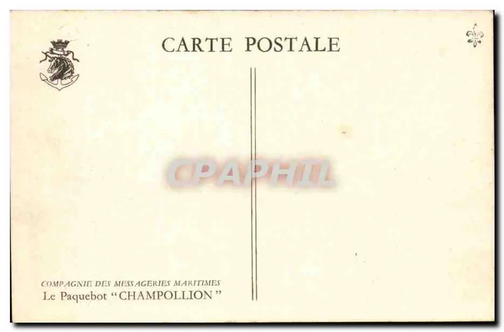 Der Dampfer Champollion — Compagnie des Messageries Maritimes — - Rückseite