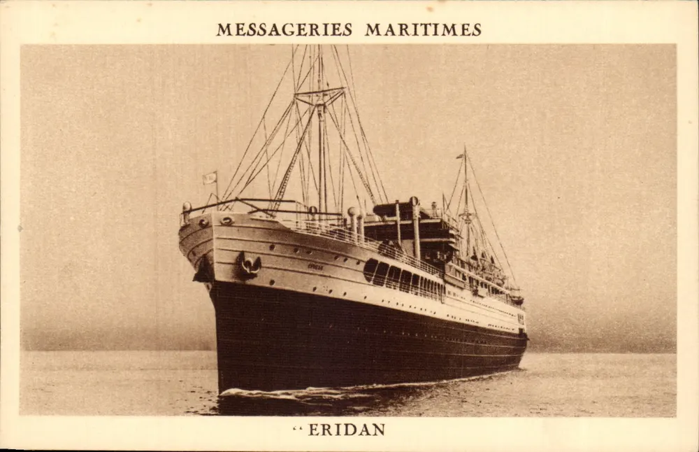 O paquebote "Eridan" — Messageries Maritimes — editor não visível - Frente