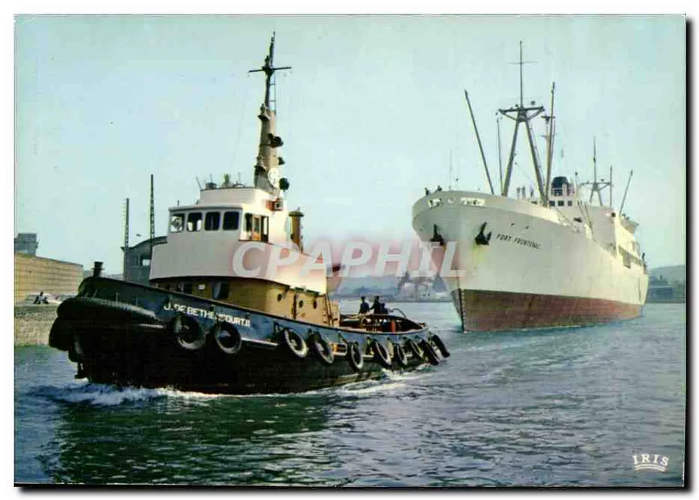 El bananero FORT FRONTENAC — en el puerto — Ediciones Normandie, serie 76.217.304 - Anverso