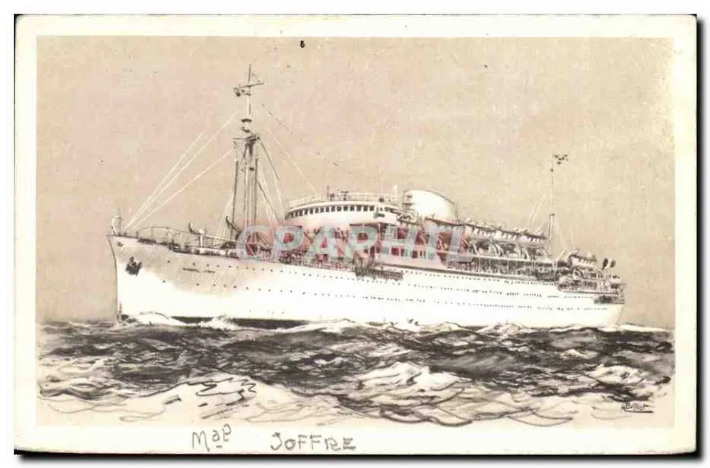 Il transatlantico Maréchal Joffre — Compagnia delle Messagerie Marittime — editore Parigi - Recto
