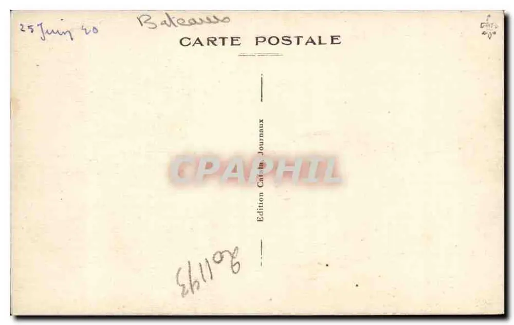 Port-Vendres — Abfahrt des Dampfers « Gouverneur Général Tirman » — Verlag Bateaux Journaux - Rückseite