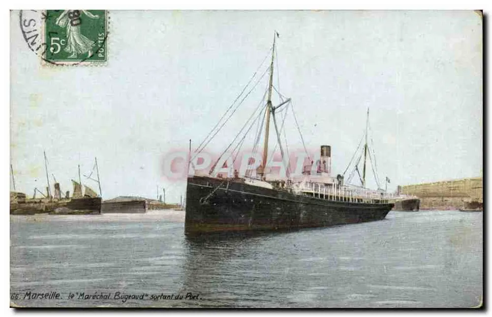 Marseille — das "Maréchal Bugeaud" verlässt den Hafen — Verleger AQUA PHOTO L.Y. & Cie - Vorderseite