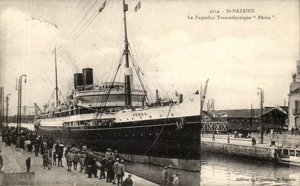 St-Nazaire — Ansicht des Transatlantischen Dampfers "Pérou" — Ausgabe von B. Joubier, St-Nazaire - Vorderseite