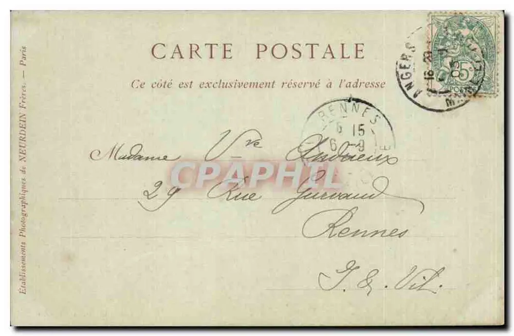Angers — O Jardim do Mail — Collections ND Phot - Verso