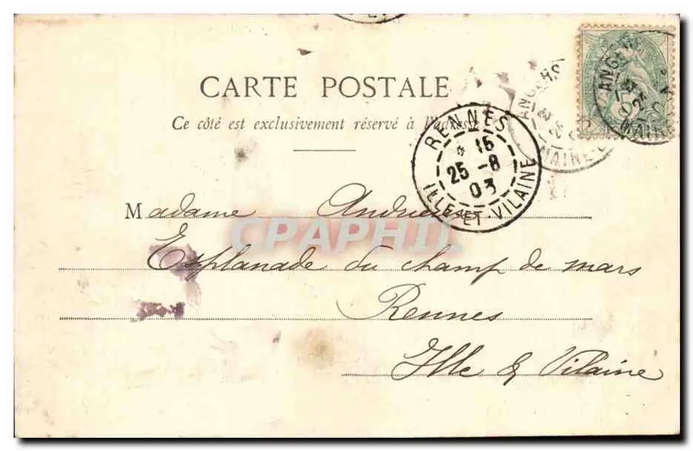 Angers — Die Türme des Schlosses und seine Gräben, westlicher Teil — Collection G. I. D. de Nantes, n°18 - Rückseite