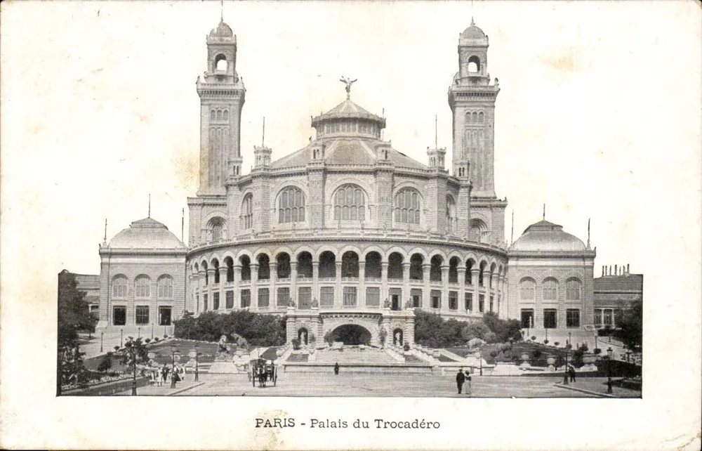 PARIS - Paleis van het Trocadéro — architecturale weergave — uitgever niet geïdentificeerd - Voorkant