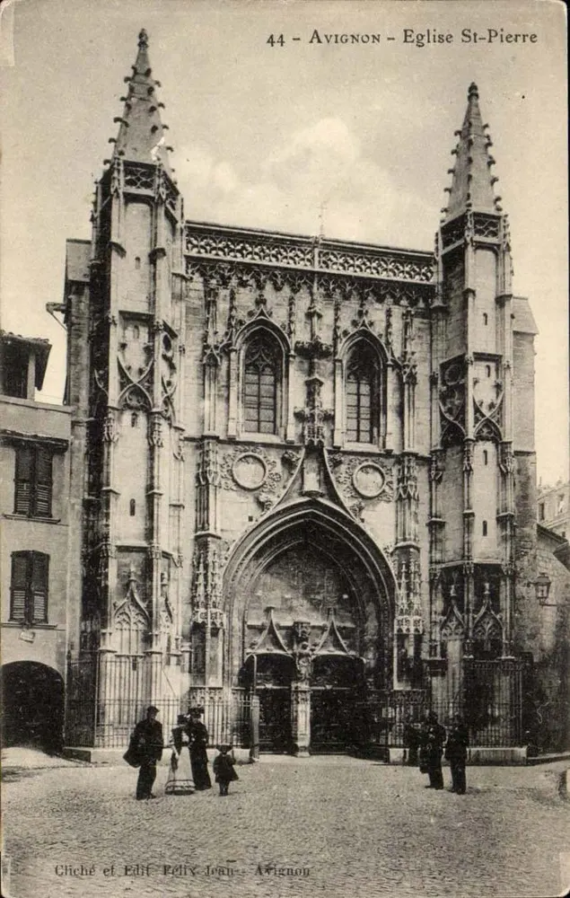 Avignon - Igreja de São Pedro — vista da fachada gótica — Cliché e Edit. Polix Jean, Avignon - Frente