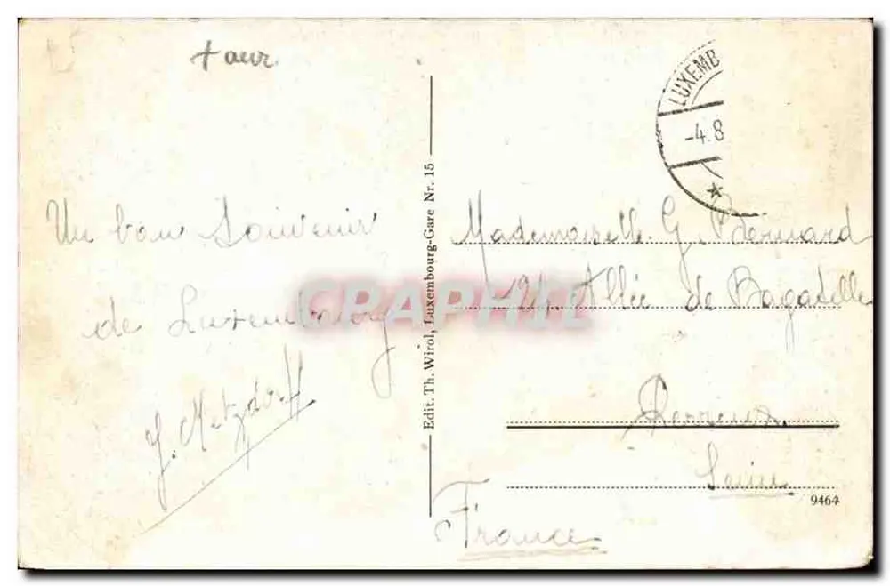 Luxemburg. Trzy Glandes — Wydawca Th. Wirl, nr 15 - Rewers