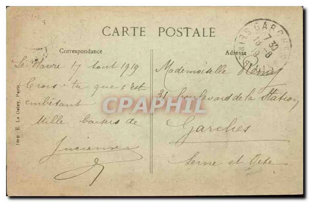 Sainte-Adresse — O Pão de Açúcar — Monumento erguido em memória do General Conde Lefebvre-Desnoëttes - Verso