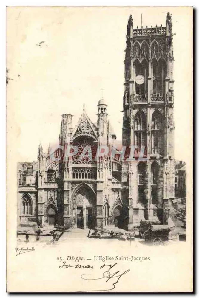 Dieppe — A Igreja de São Jacó — G. Fouchard, n°25 - Frente